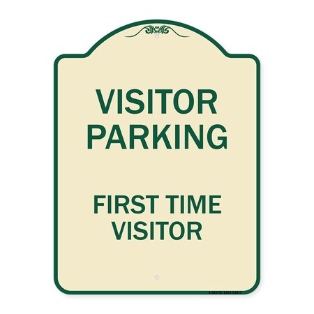 Signmission Reserved Parking Visitor Parking First Time Visitor Heavy-Gauge Alum Sign, 24" x 18", TG-1824-23017 A-DES-TG-1824-23017